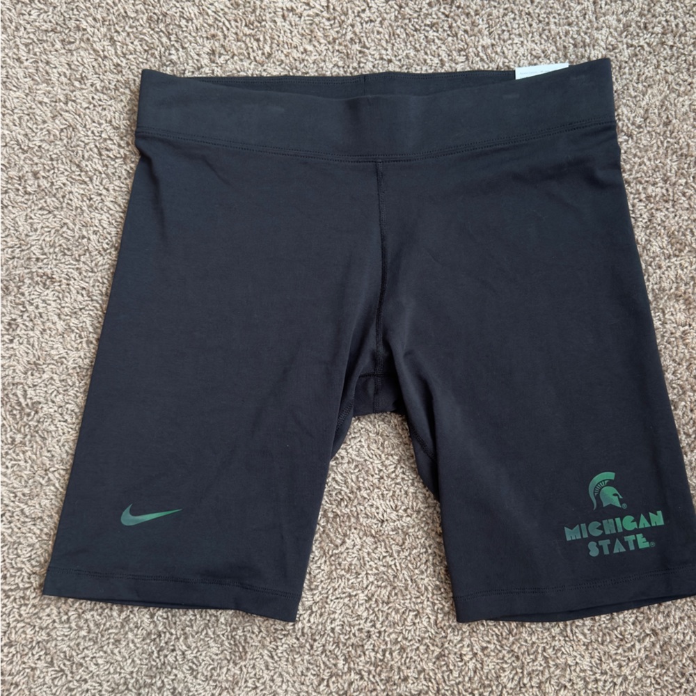 Nike Black and Green Michigan State Shorts